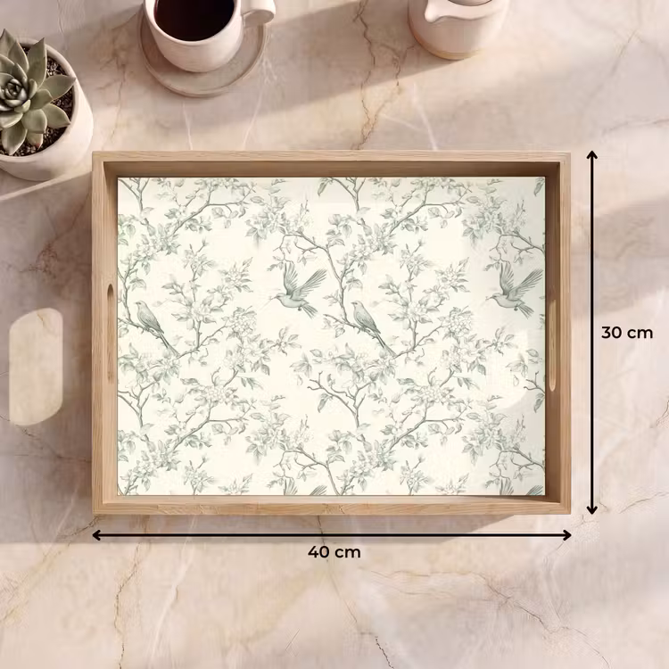 Plateau - Classique - Oiseaux - Vert — 9