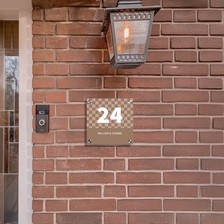Plaque nominative - Marron - Cubes - Classique — 3