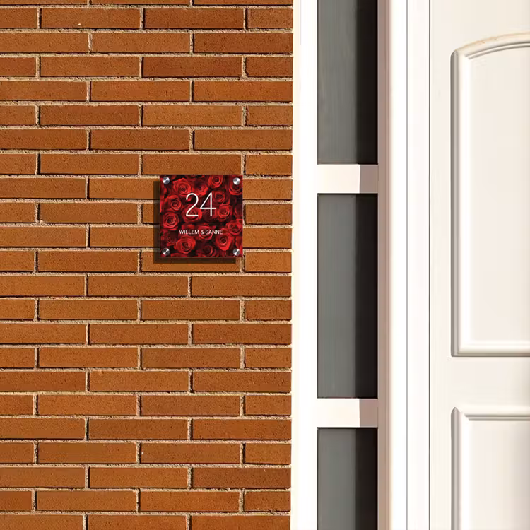 Plaque nominative - Roses rouges - Classique — 4