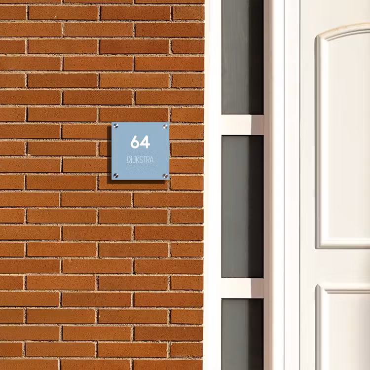 Plaque nominative - Solide - Bleu clair - Moderne — 4