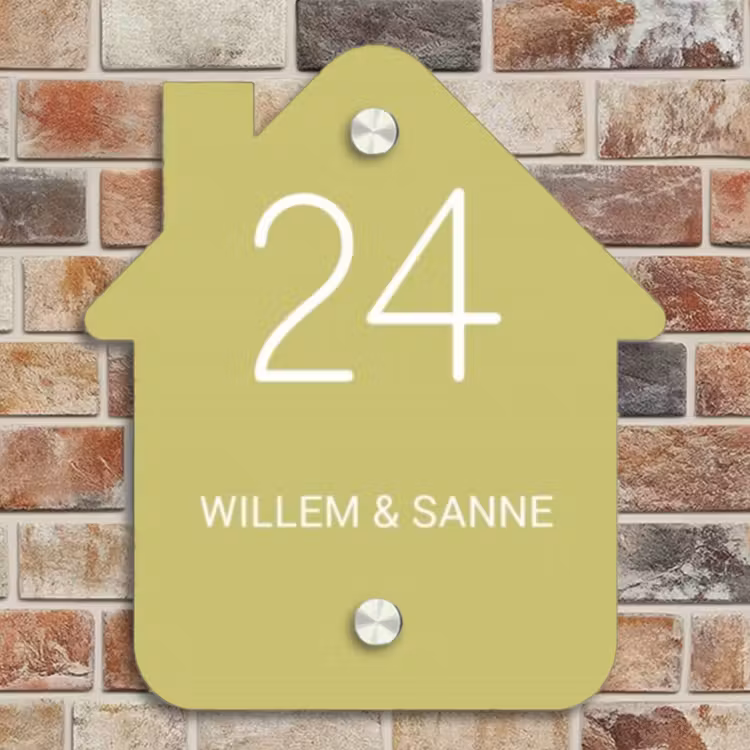 Plaque nominative - maison Vert clair - Classique — 4
