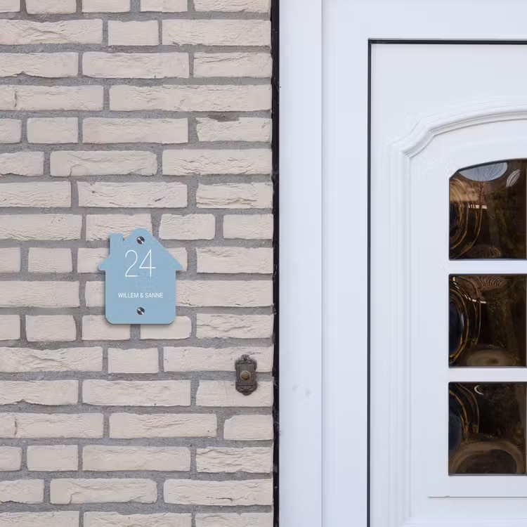Plaque nominative - maison Solide - Bleu clair - Classique — 2