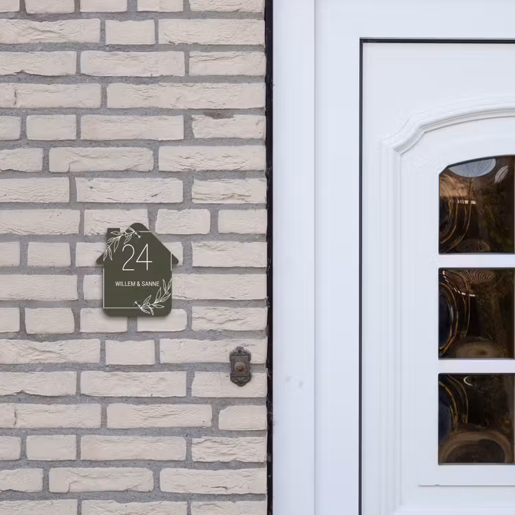 Plaque nominative - maison Vert olive - Classique — 2