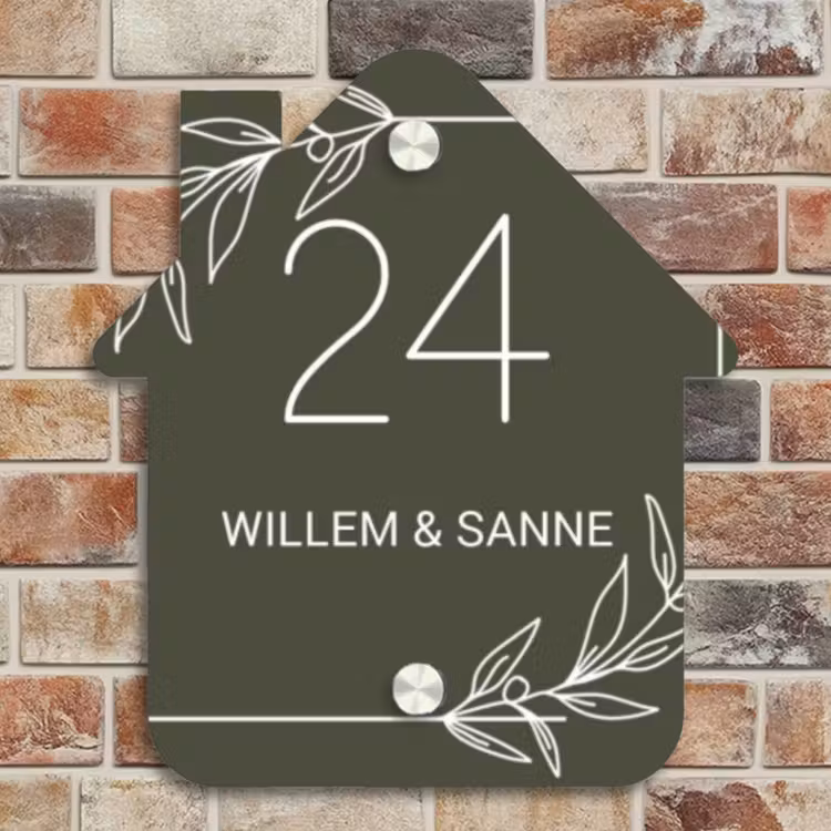 Plaque nominative - maison Vert olive - Classique — 4