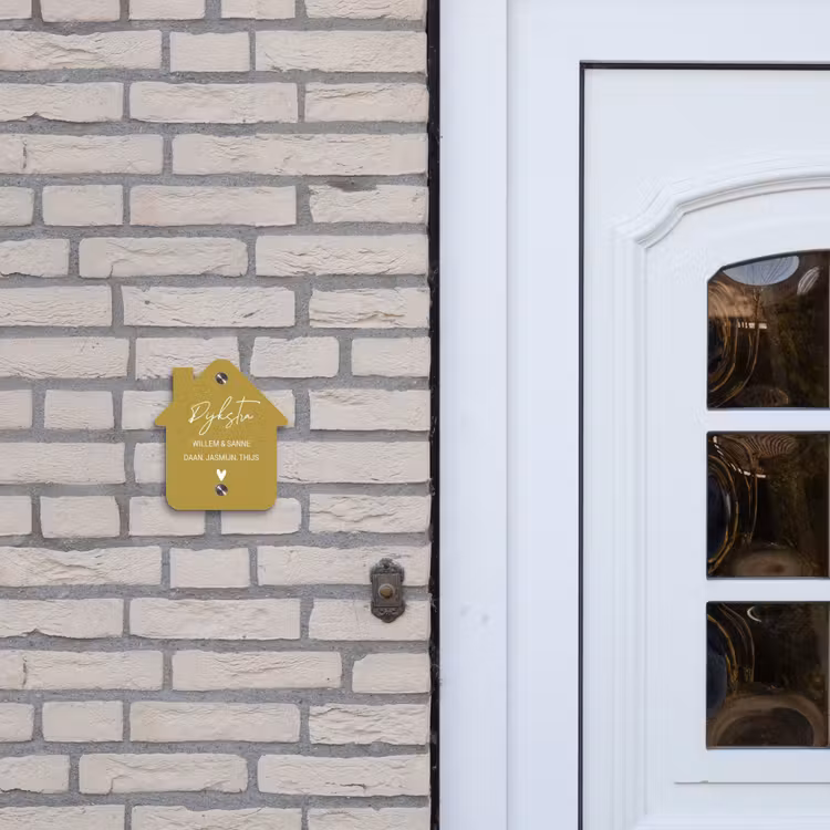 Plaque nominative - maison Jaune ocre - Elégant — 2