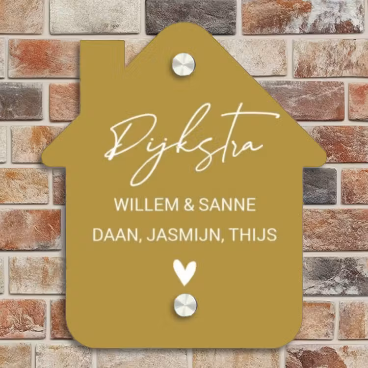 Plaque nominative - maison Jaune ocre - Elégant — 4