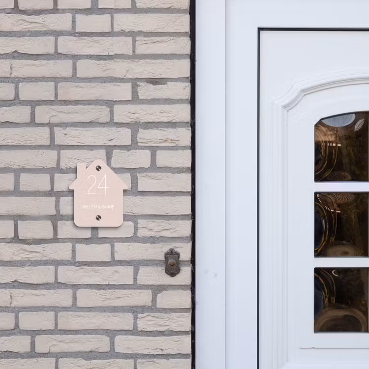 Plaque nominative - maison Rose clair - Classique — 2