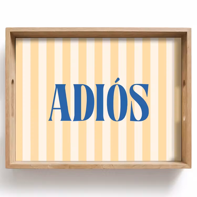Plateau - Bleu - Jaune - Rayures - Adiós — 1