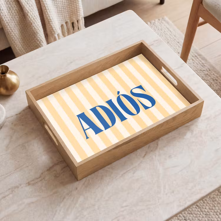Plateau - Bleu - Jaune - Rayures - Adiós — 2
