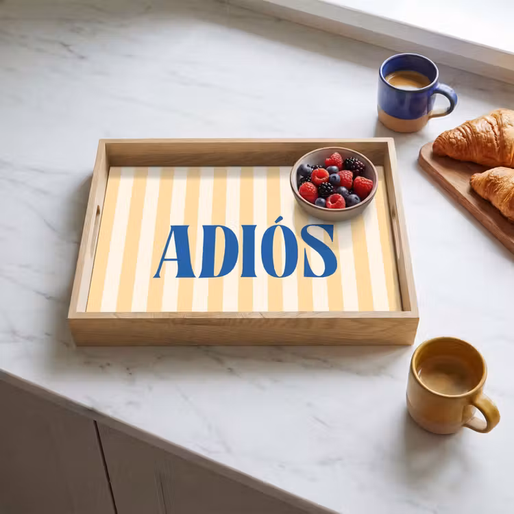 Plateau - Bleu - Jaune - Rayures - Adiós — 4