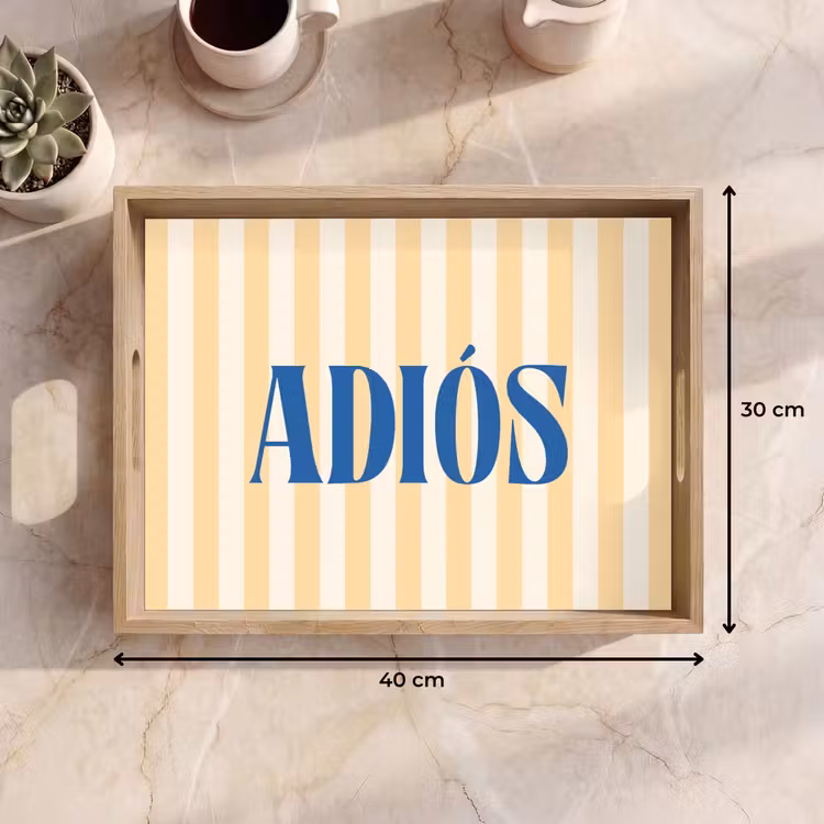 Plateau - Bleu - Jaune - Rayures - Adiós — 9