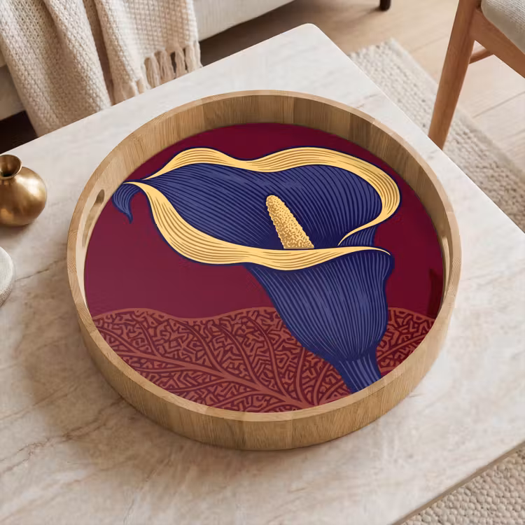 Plateau - Fleurs - Moderne - Violet — 2