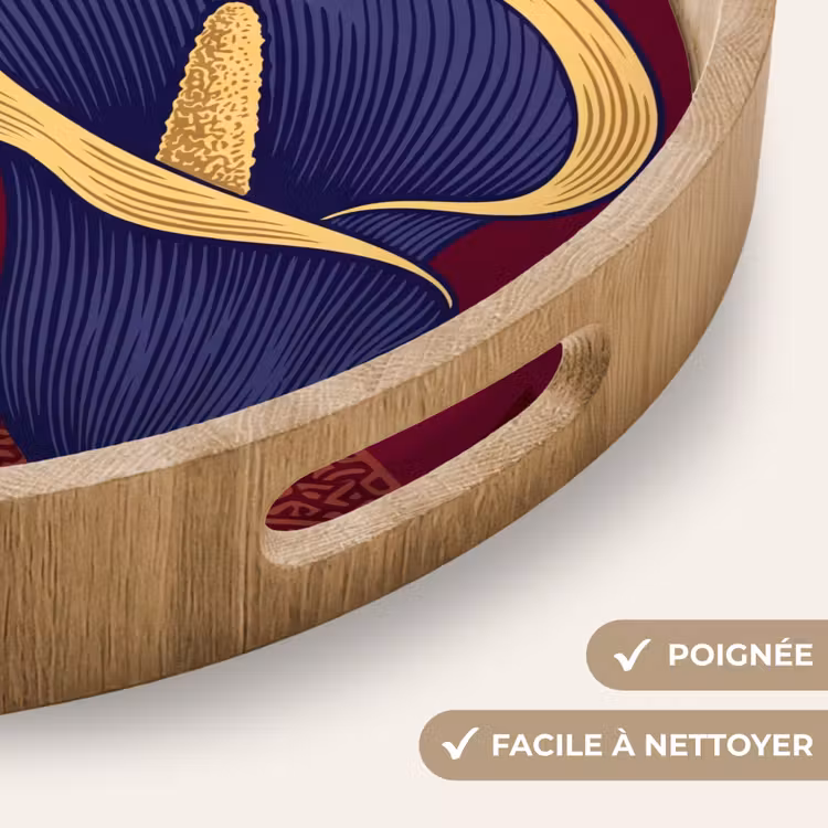 Plateau - Fleurs - Moderne - Violet — 5