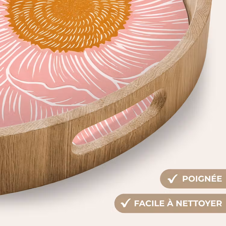 Plateau - Fleurs - Rose - Illustration — 5