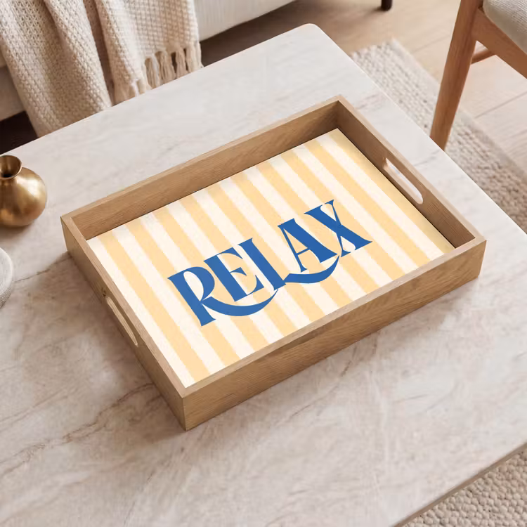 Plateau - Bleu - Jaune - Rayures - Décontracté — 2