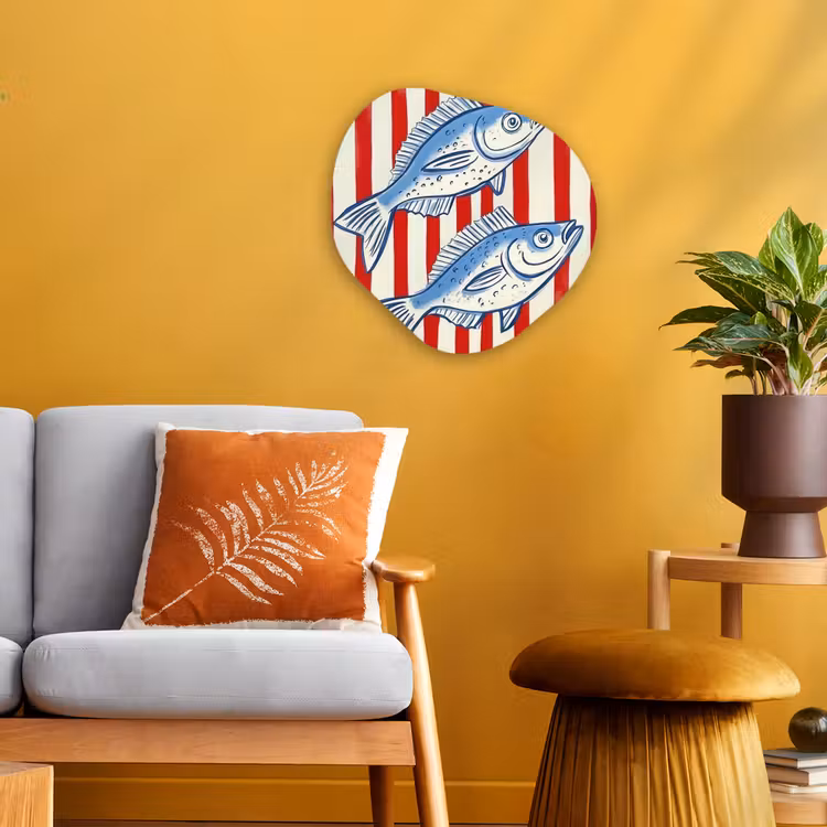 Forme organique - Forex - Poisson - Rayures verticales - Bleu - Rouge — 3