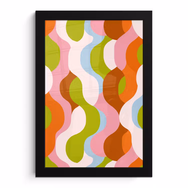 Poster avec cadre - Abstrait - Formes - Rose — 1