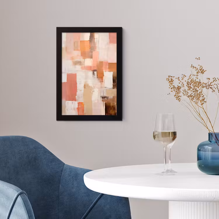 Poster avec cadre - Art - Rose - Abstrait — 2