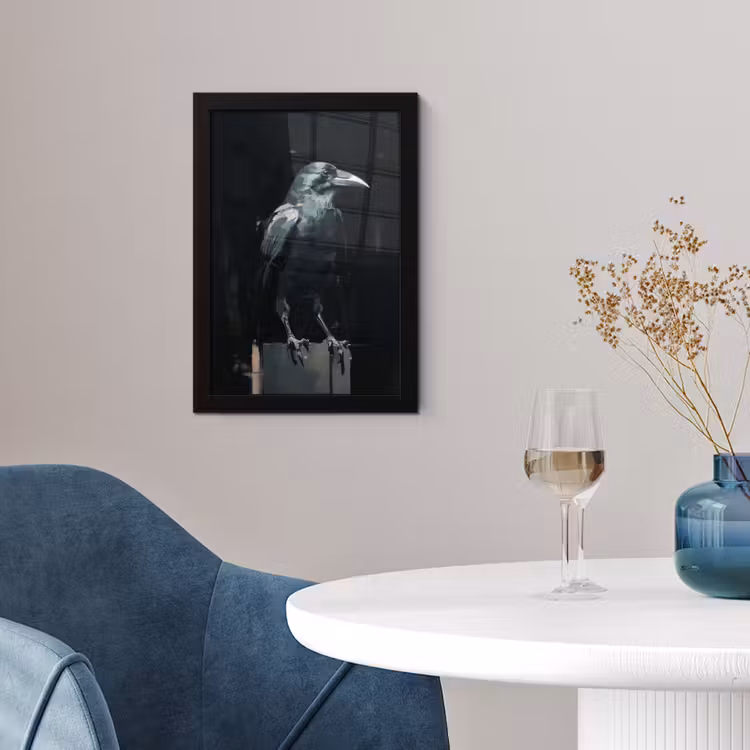 Poster avec cadre - Corbeau - Oiseaux - Noir — 2