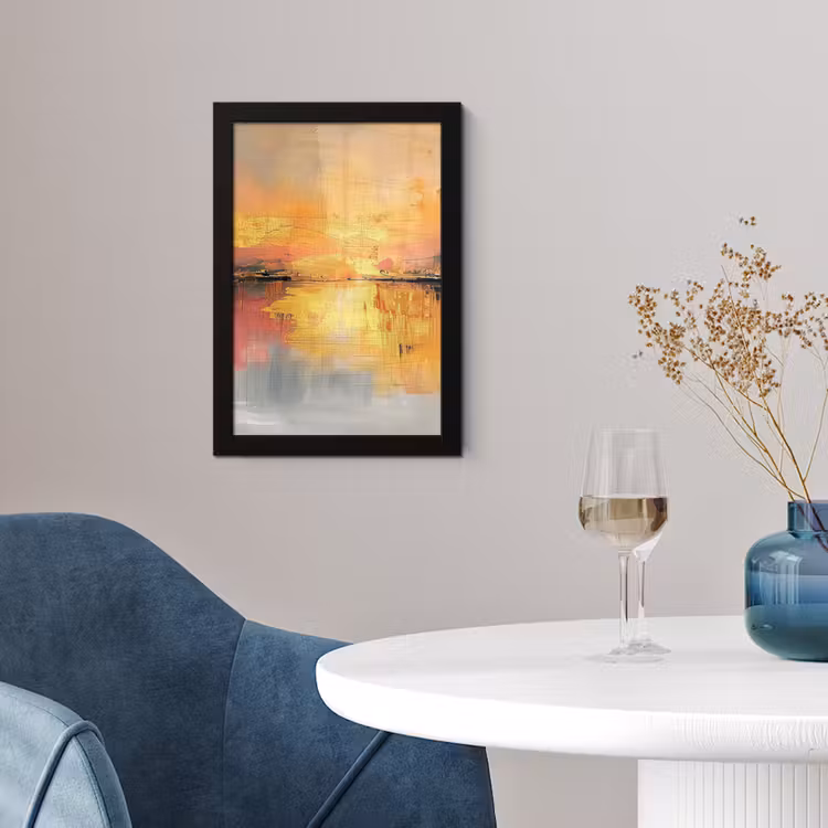 Poster avec cadre - Moderne - Abstrait - Or - Rose — 2