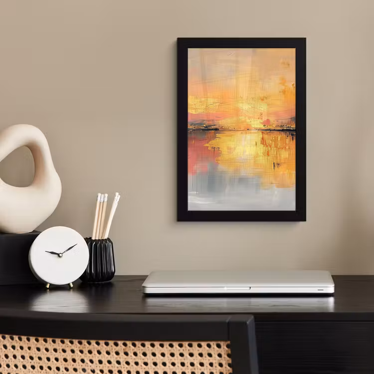 Poster avec cadre - Moderne - Abstrait - Or - Rose — 3