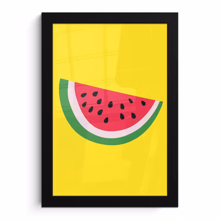 Poster avec cadre - Fruit - Pastèque - Jaune — 1