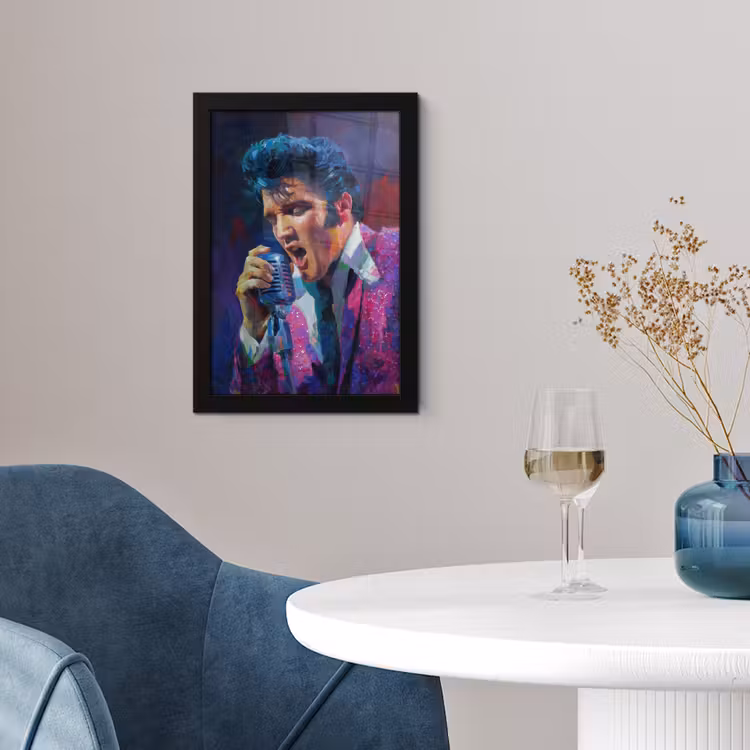 Poster avec cadre - Expressive - Microphone - Violet — 2