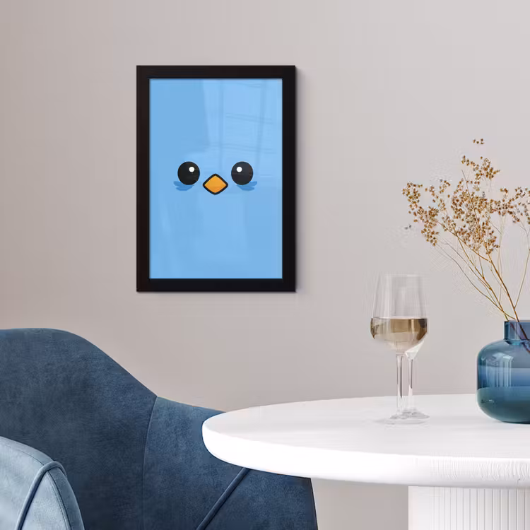 Poster avec cadre - Oiseau - Bleu - Simple — 2