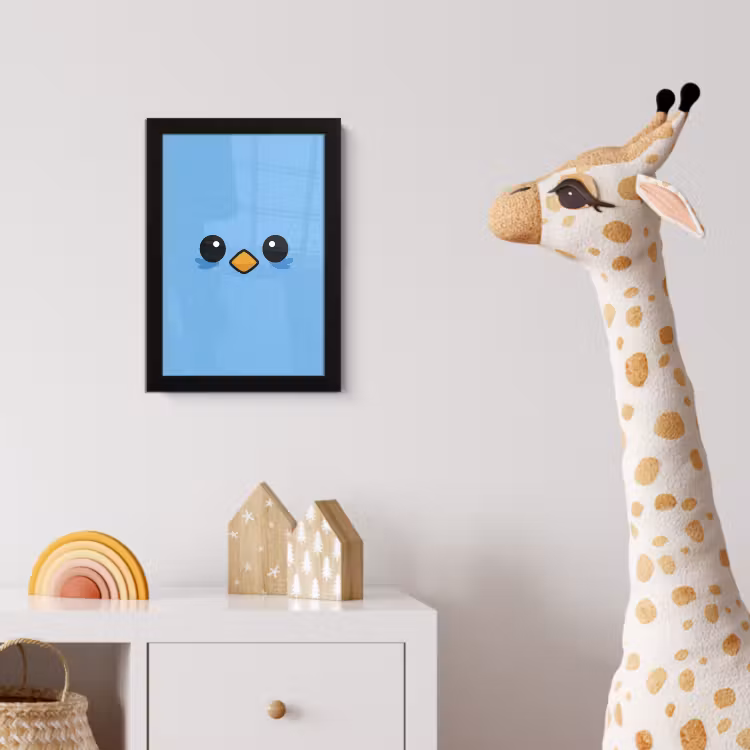 Poster avec cadre - Oiseau - Bleu - Simple — 5