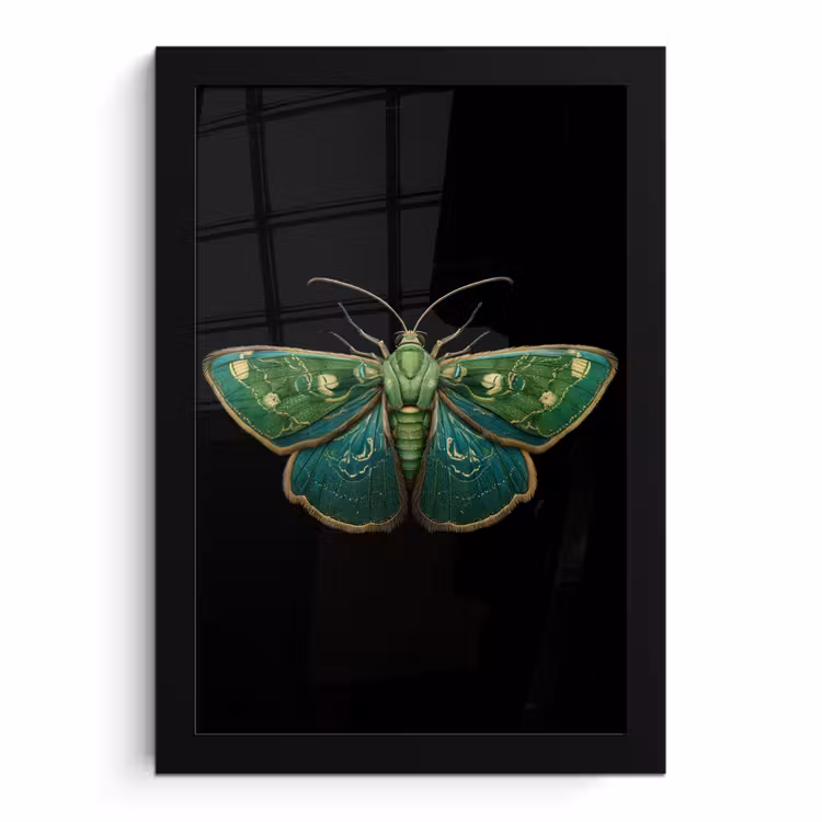 Poster avec cadre - Moth - Vibrant - Vert — 1