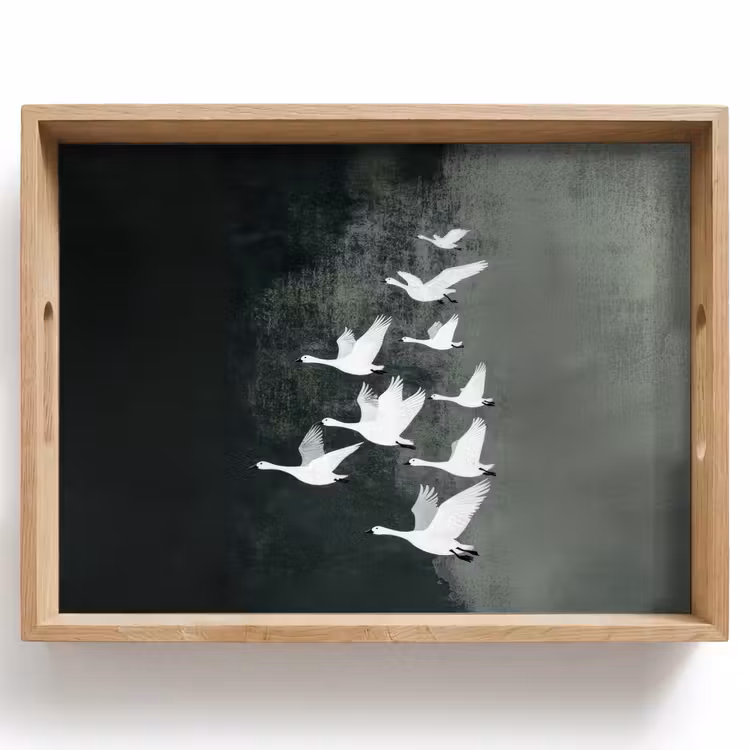 Plateau - Oiseau - Japandi - Vert — 1