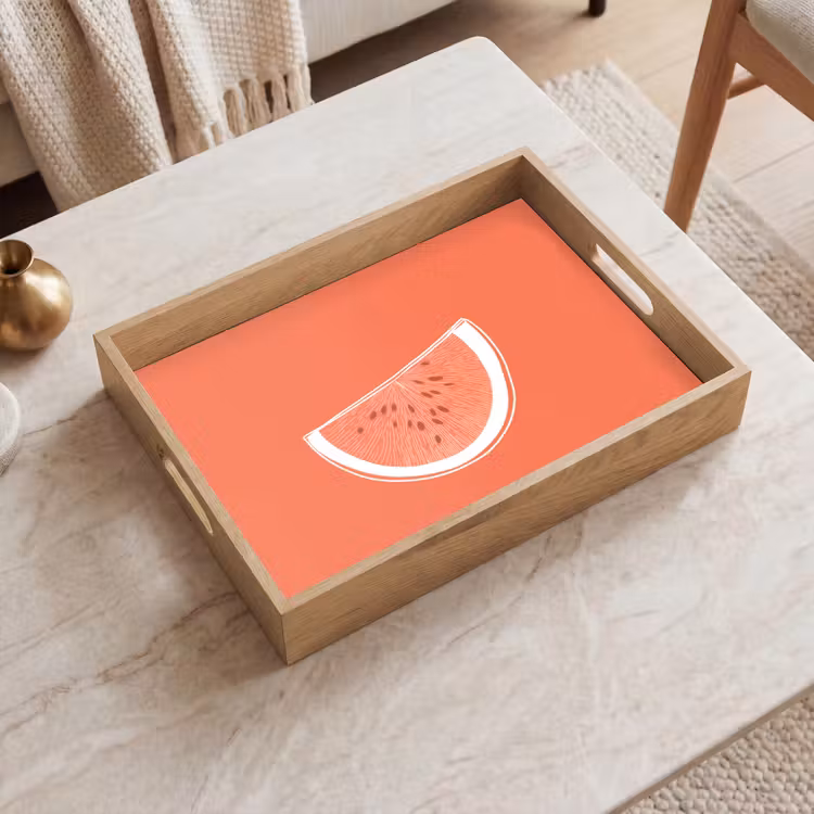 Plateau - Pastèque - Lignes - Rouge corail — 2