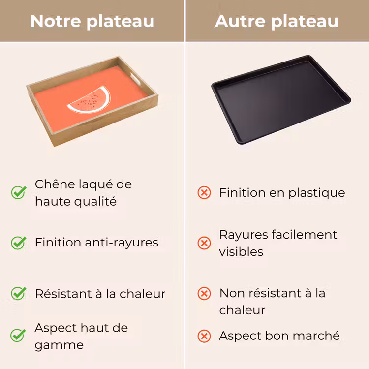 Plateau - Pastèque - Lignes - Rouge corail — 3