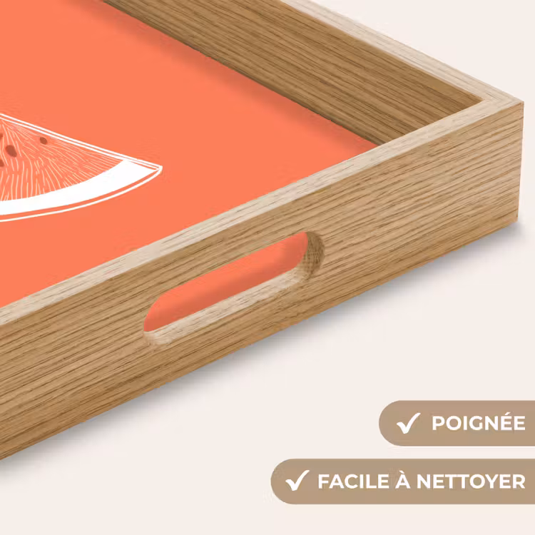 Plateau - Pastèque - Lignes - Rouge corail — 5