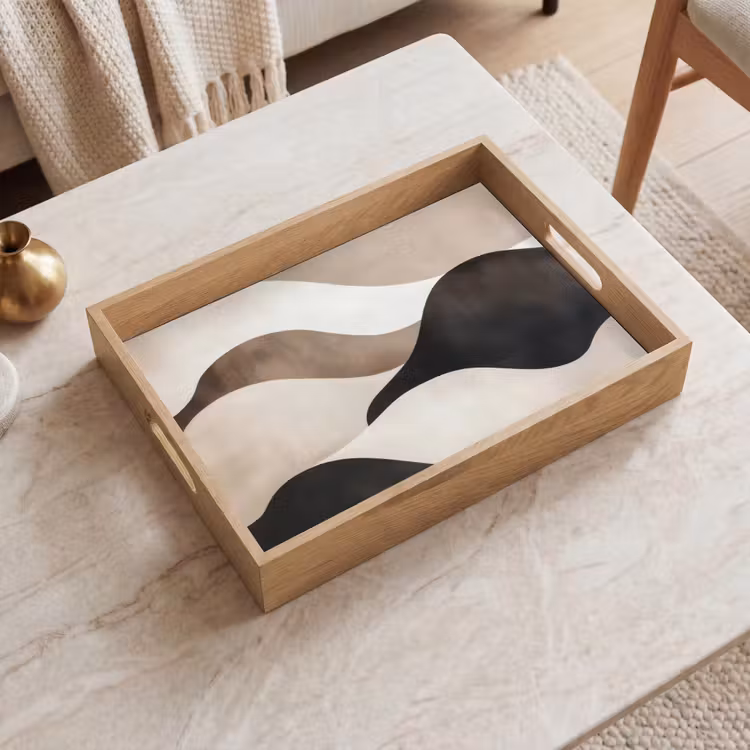 Plateau - Vagues - Abstrait - Beige — 2