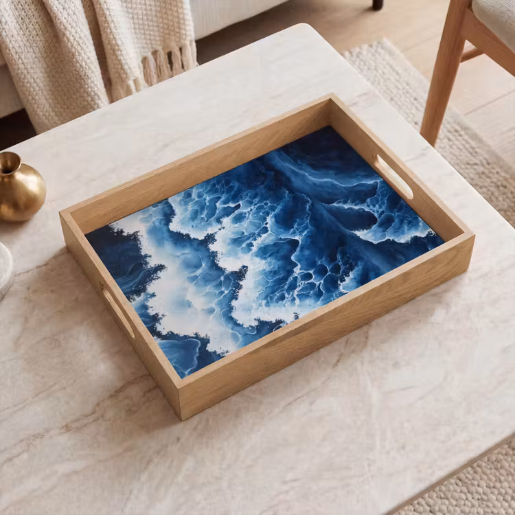 Plateau - Vagues - Bleu - Mousse — 2