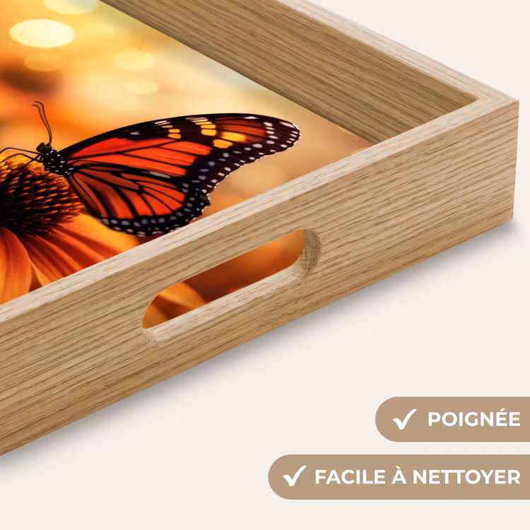 Plateau - Papillon - Fleurs - Orange — 5