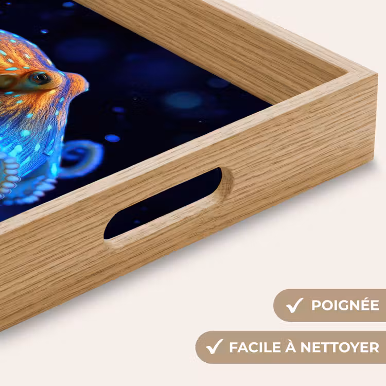 Plateau - Pieuvre - Points - Bleu - Mer — 5