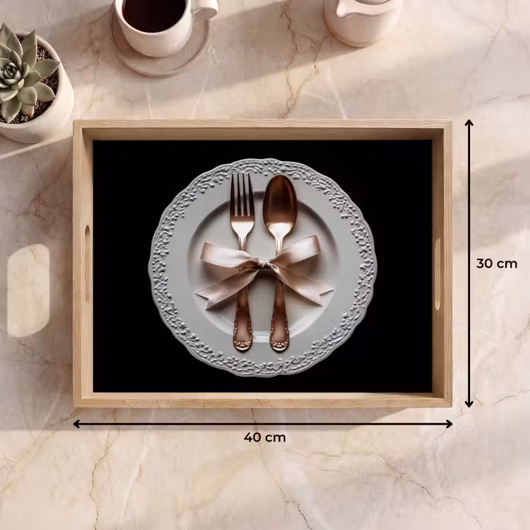 Plateau - Rose - Bow - Couverts — 9