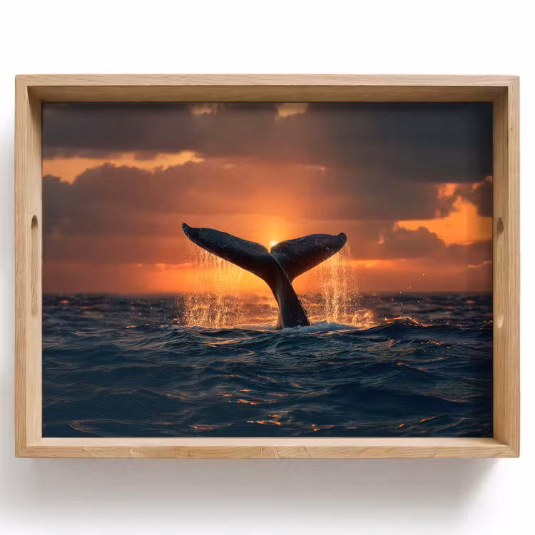 Plateau - Queue de baleine - Eau - Coucher de soleil — 1