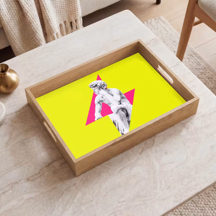 Plateau - Statue - Homme - Eclair - Jaune — 2