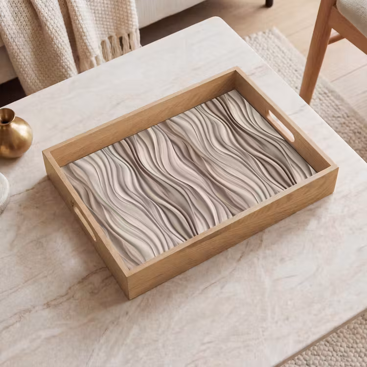 Plateau - Ondes - 3D - Crème — 2