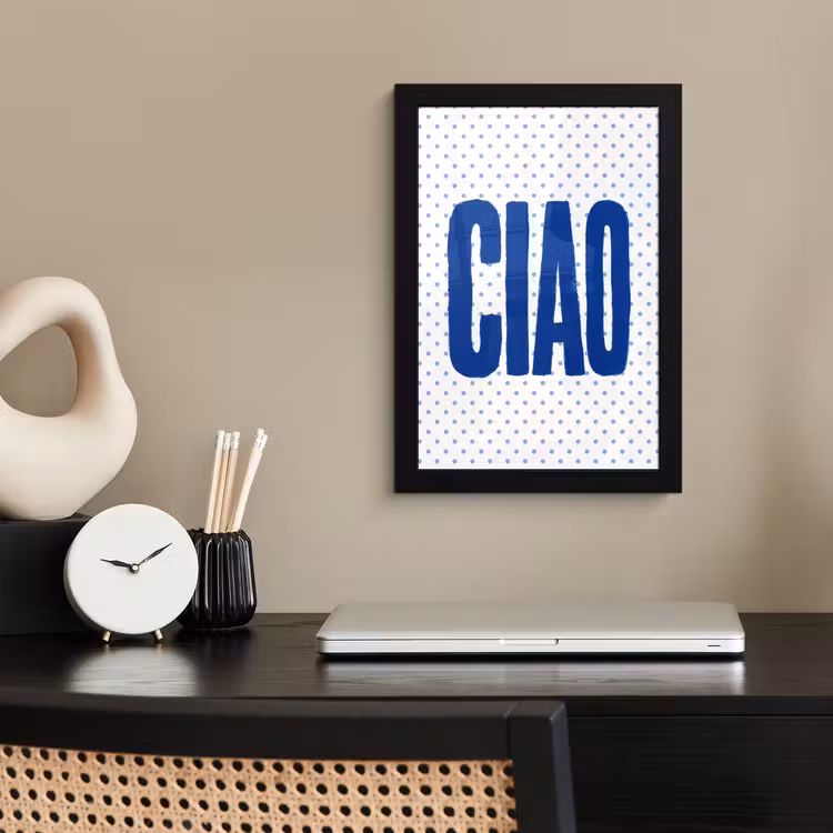 Poster avec cadre - Ciao - Bleu - Points — 3