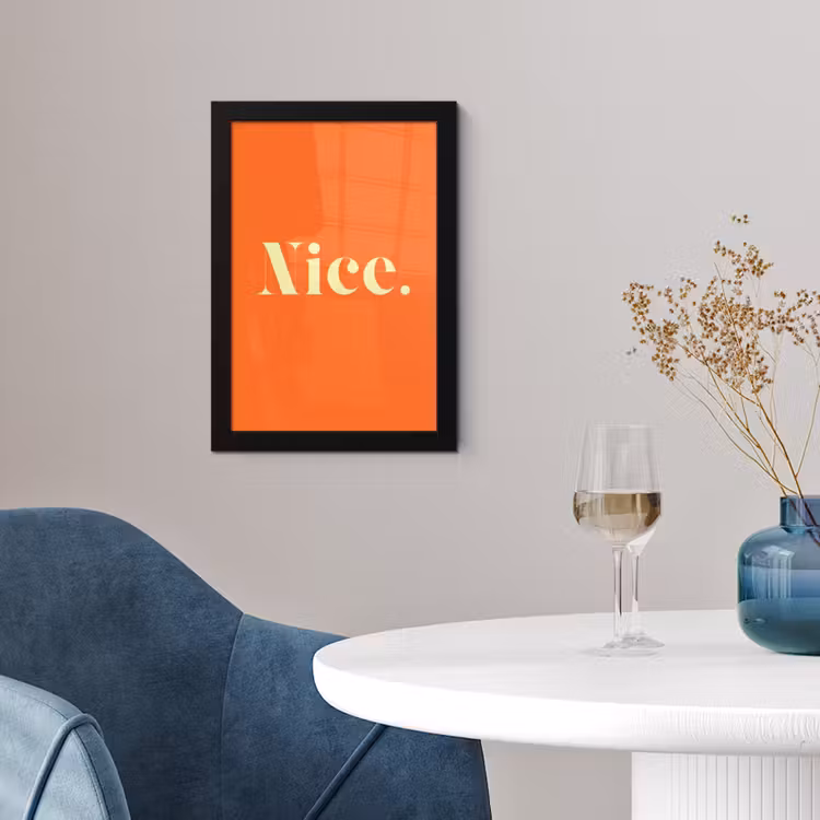 Poster avec cadre - Orange - Blanc cassé - Nice — 2
