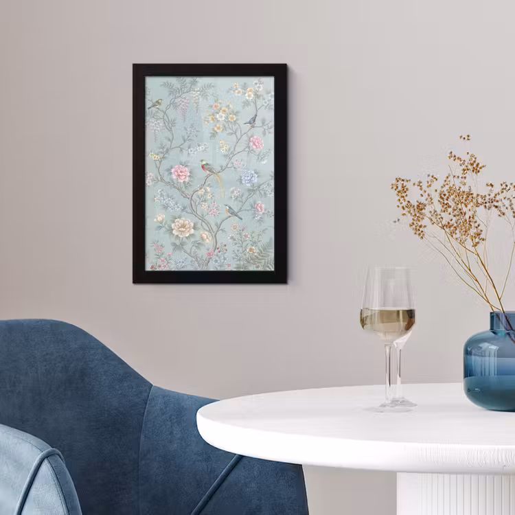 Poster avec cadre - Oiseau - Fleurs - Coloré — 2