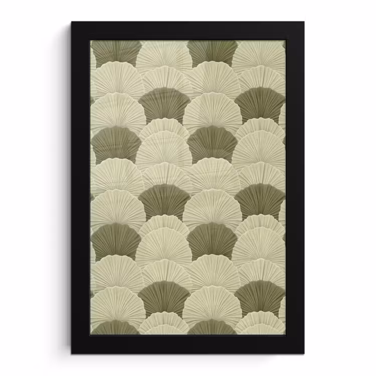 Poster avec cadre - Feuilles - Texture - Vert — 1