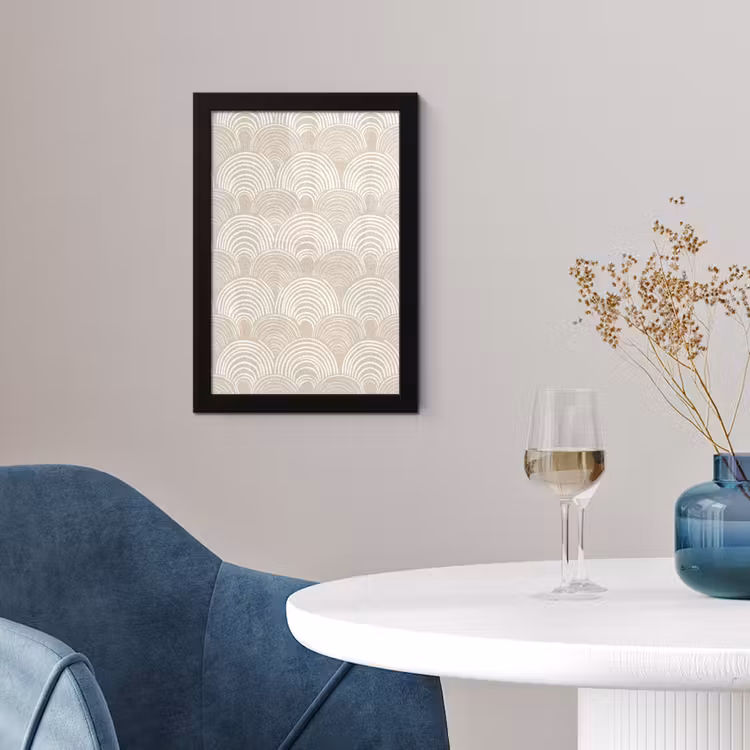 Poster avec cadre - Ondes - Texture - Beige — 2
