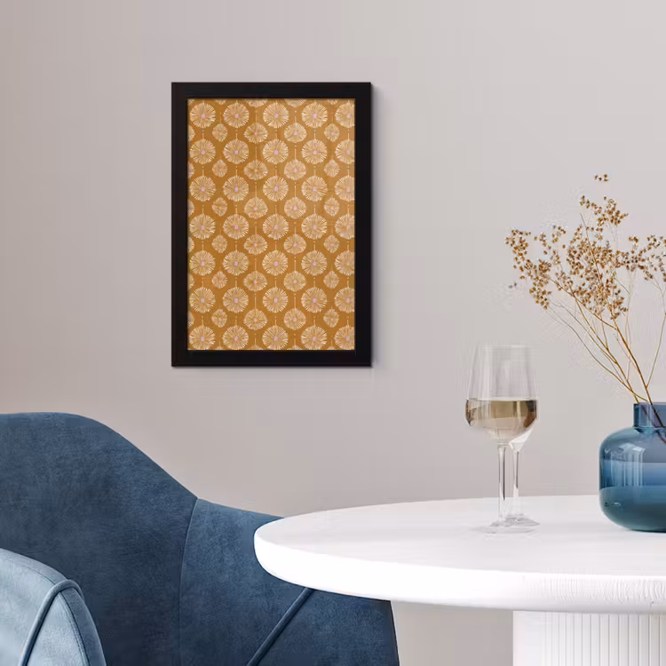 Poster avec cadre - Fleurs - Moderne - Ocre — 2