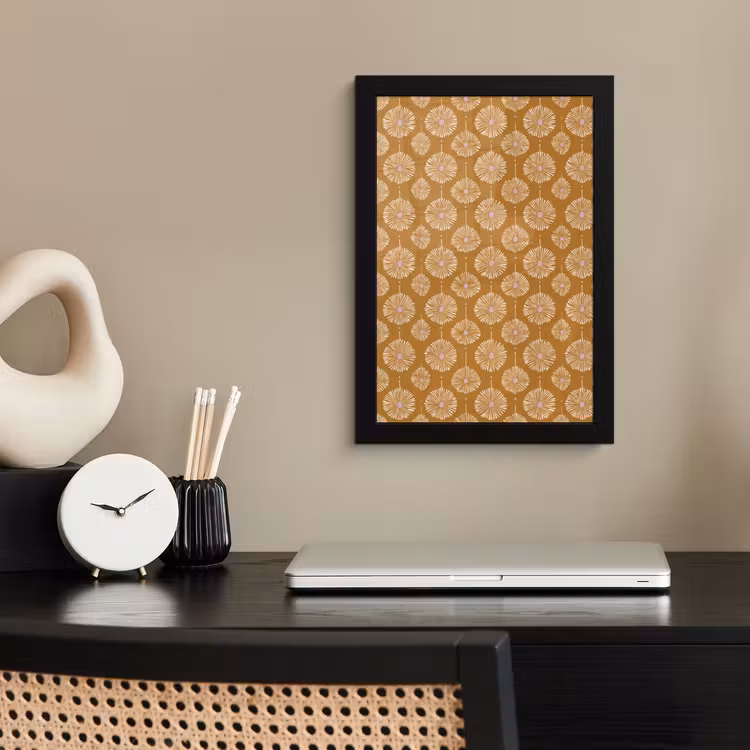 Poster avec cadre - Fleurs - Moderne - Ocre — 3