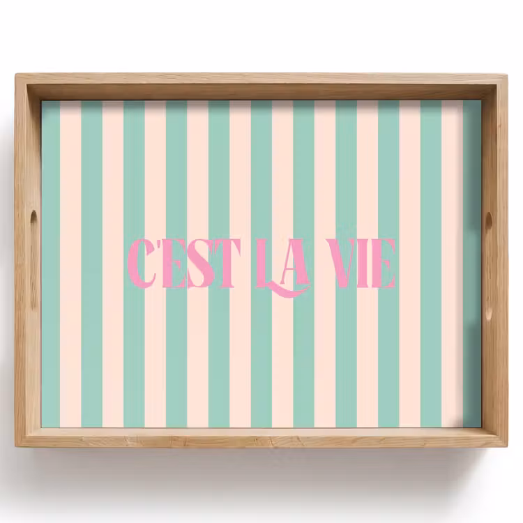 Plateau - Rose - Vert - Rayures - C'est la vie — 1